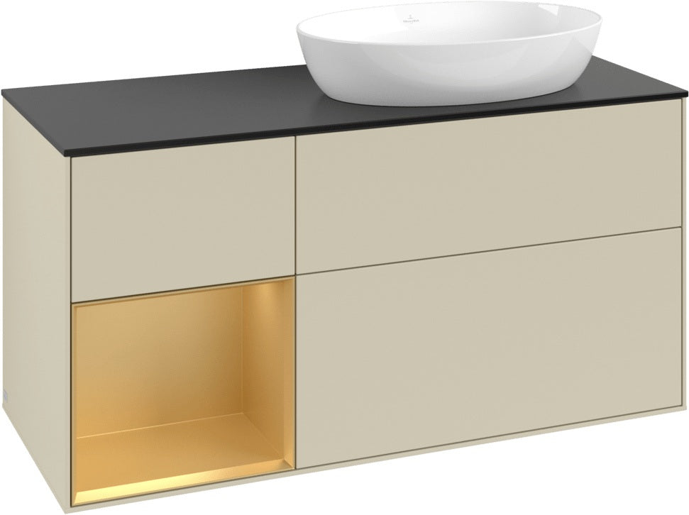 Villeroy & Boch Waschtischunterschrank Finion FA42G 1200 mm Glossy White Lacquer mit Beleuchtung
