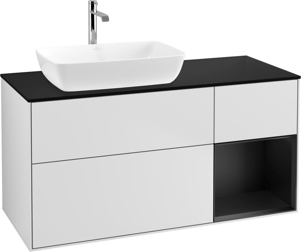 Villeroy & Boch Finion Waschtischunterschrank 1200 mm Glossy White mit Beleuchtung und SoftClosing