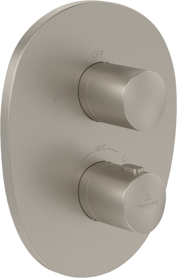 Villeroy & Boch Antao Unterputz-Thermostat TVS111002000 mit Zweiwege-Mengenregulierung, Chrom