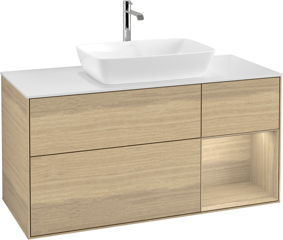Villeroy & Boch Waschtischunterschrank Finion G831G 1200 mm Glossy White Lacquer mit Beleuchtung