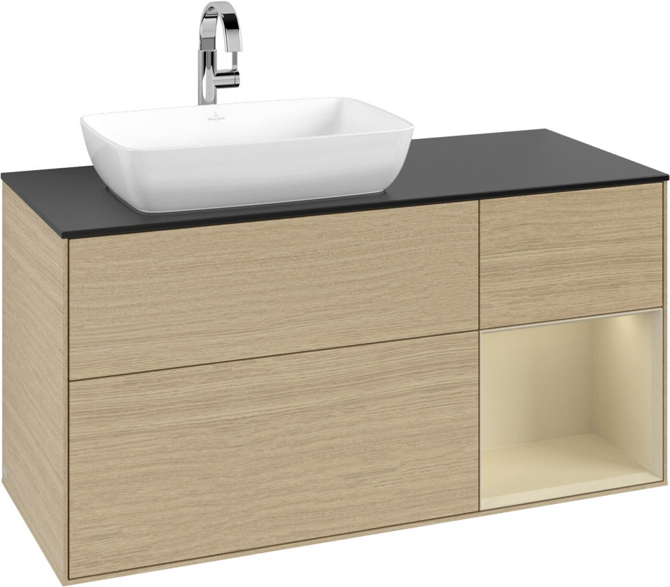 Villeroy & Boch Finion Waschbeckenunterschrank 1200 mm Glossy White Lacquer mit LED-Beleuchtung