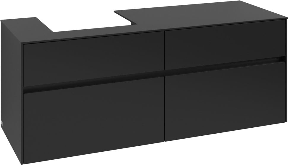 Villeroy & Boch Waschtischunterschrank Collaro C074 1400 mm Volcano Black mit 4 Auszügen