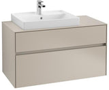 Villeroy & Boch Collaro Waschtischunterschrank 1000 mm mit LED-Beleuchtung und 2 Auszügen, White Wood