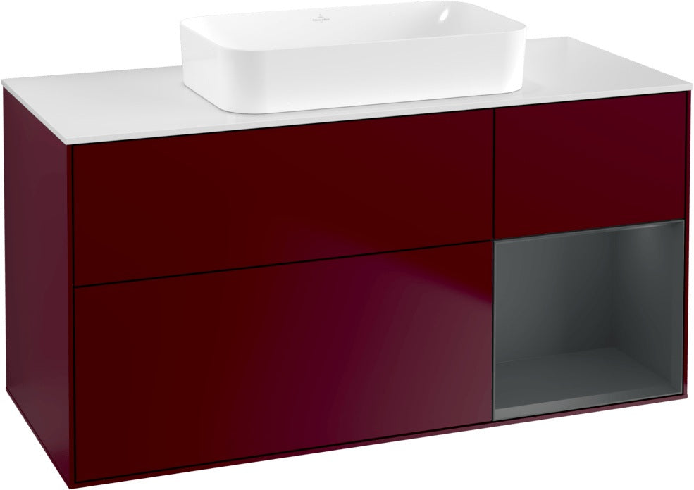 Villeroy & Boch Finion Waschtischunterschrank G711G Black Matt Lacquer 1200 mm mit Beleuchtung