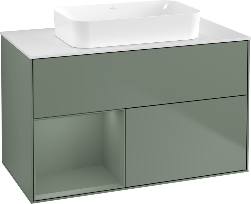 Villeroy & Boch Finion Waschtischunterschrank 1000 mm Glossy White Lacquer – mit LED-Beleuchtung & SoftClosing
