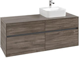 Villeroy & Boch Waschtischunterschrank Collaro 1400 mm Stone Oak, 4 Auszüge, Becken rechts