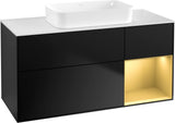 Villeroy & Boch Finion Waschtischunterschrank G711G Black Matt Lacquer 1200 mm mit Beleuchtung