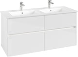 Villeroy & Boch Waschbeckenunterschrank Collaro C147 B0 1261 mm Glossy White mit LED-Beleuchtung