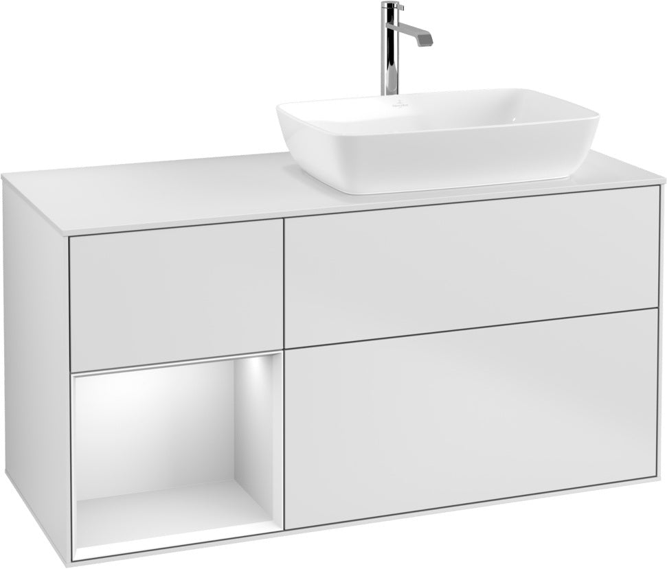 Villeroy & Boch Finion Waschbeckenunterschrank 1200 mm Glossy White Lacquer mit Beleuchtung