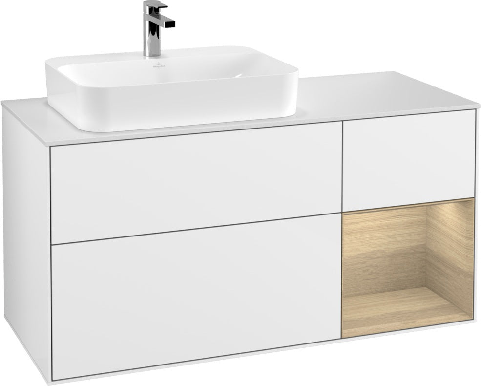 Villeroy & Boch Waschtischunterschrank Finion F401G 1200 mm Glossy White Lacquer mit Beleuchtung