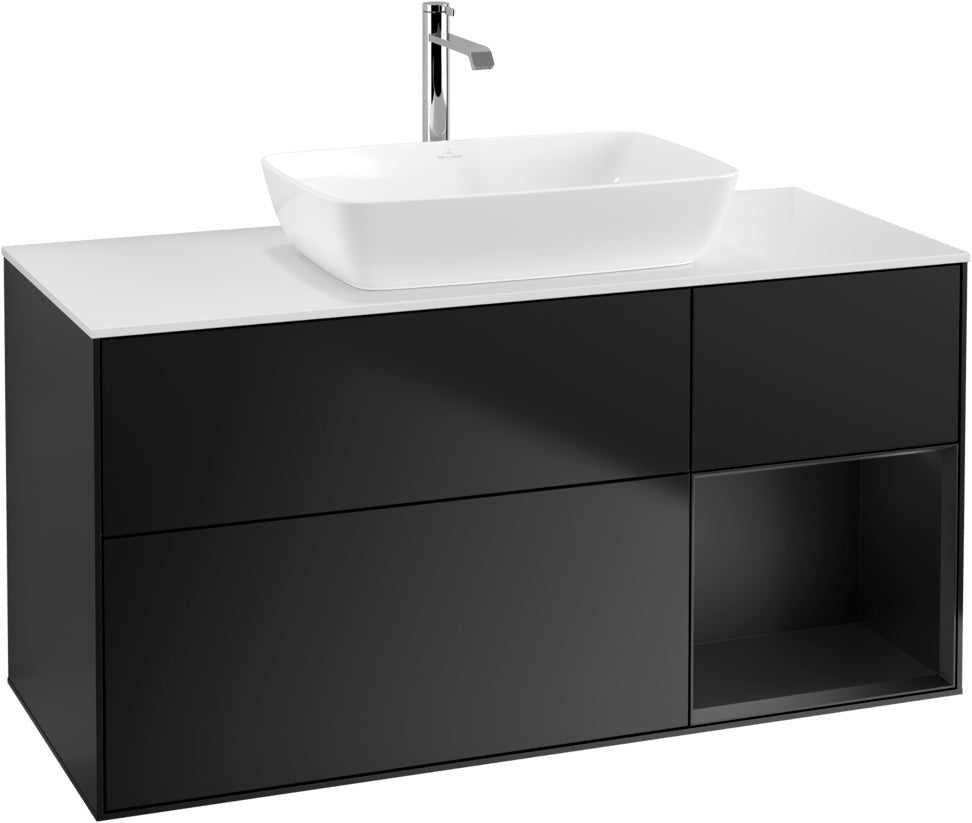 Villeroy & Boch Waschtischunterschrank Finion G831G 1200 mm Glossy White Lacquer mit Beleuchtung
