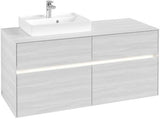 Villeroy & Boch Collaro Waschtischunterschrank 1200 mm mit LED-Beleuchtung und 4 Auszügen – White Wood
