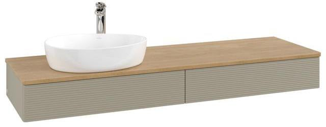 Villeroy & Boch Antao Waschtischunterschrank 1600 mm grau mit 2 Auszügen und Push-Open