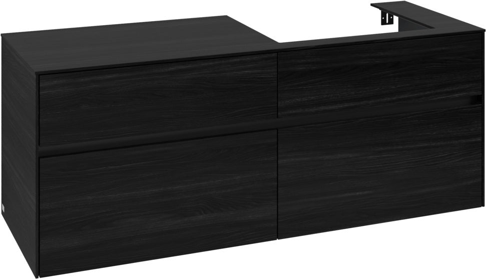 Villeroy & Boch Waschtischunterschrank Collaro C086 B0 1400 mm Black Oak mit LED-Beleuchtung und SoftClosing
