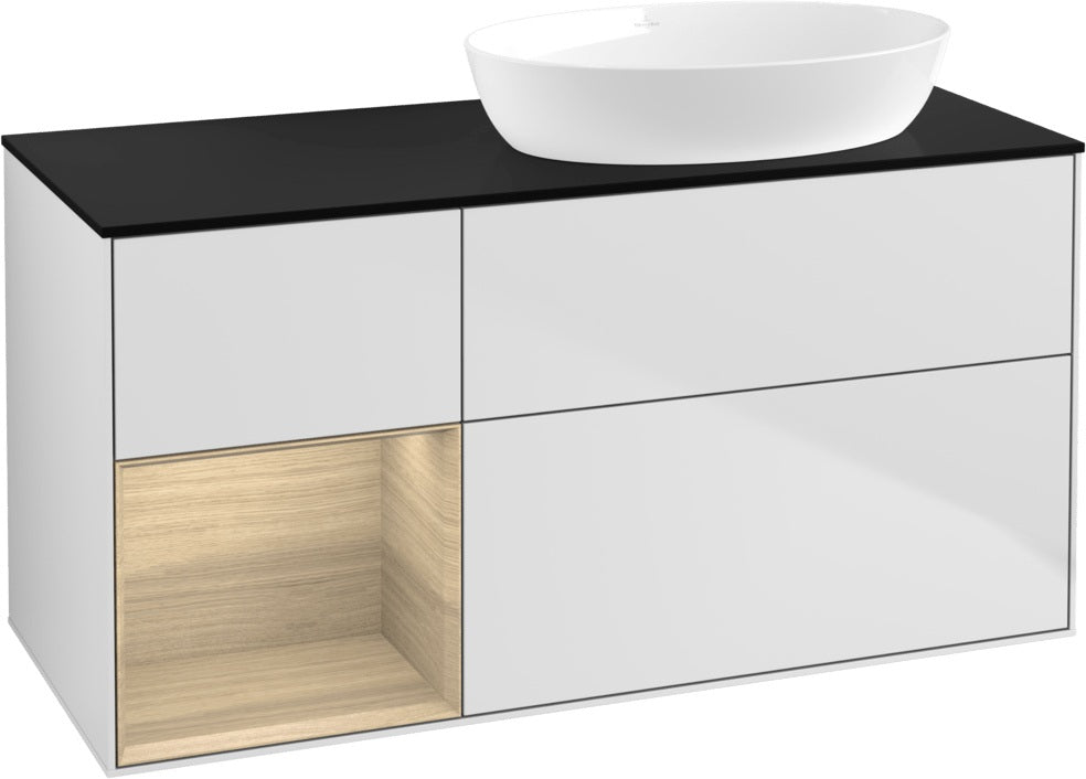 Villeroy & Boch Waschtischunterschrank Finion FA42G 1200 mm Glossy White Lacquer mit Beleuchtung