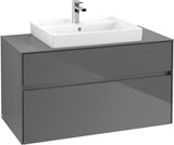 Villeroy & Boch Waschtischunterschrank Collaro C019 B0 1000 mm Glossy Grey mit LED-Beleuchtung