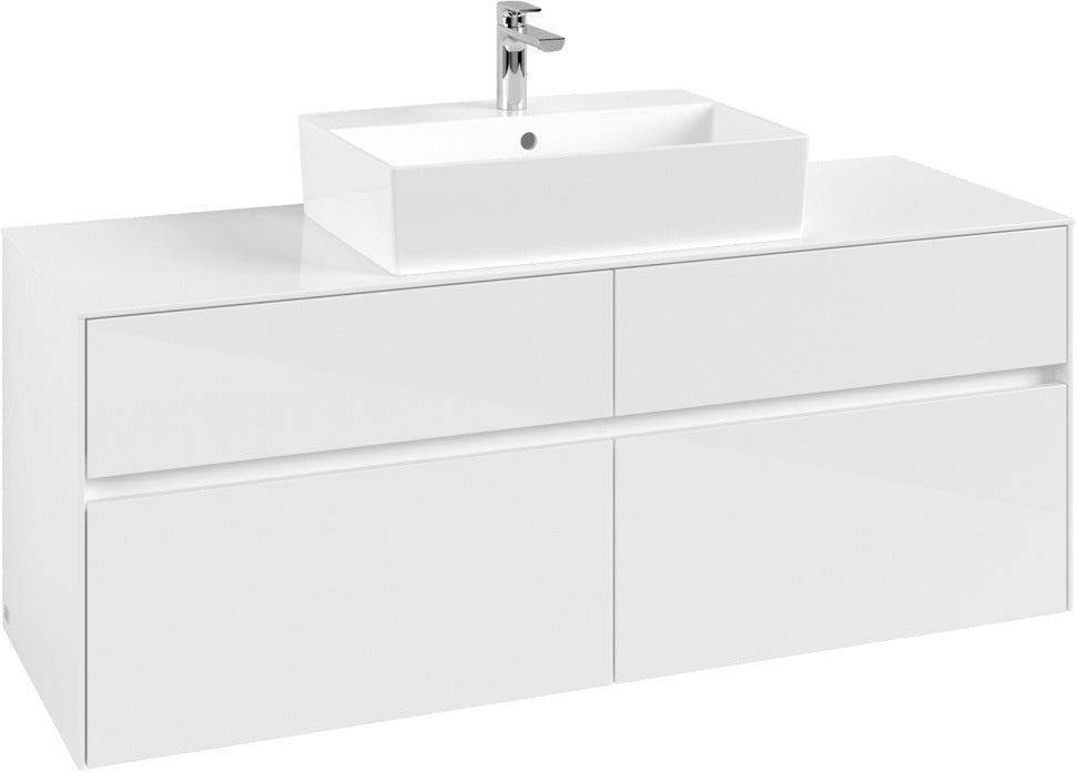 Villeroy & Boch Waschtischunterschrank Collaro C13100 1400 mm Glossy White mit 4 Auszügen