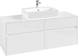 Villeroy & Boch Waschtischunterschrank Collaro C13100 1400 mm Glossy White mit 4 Auszügen