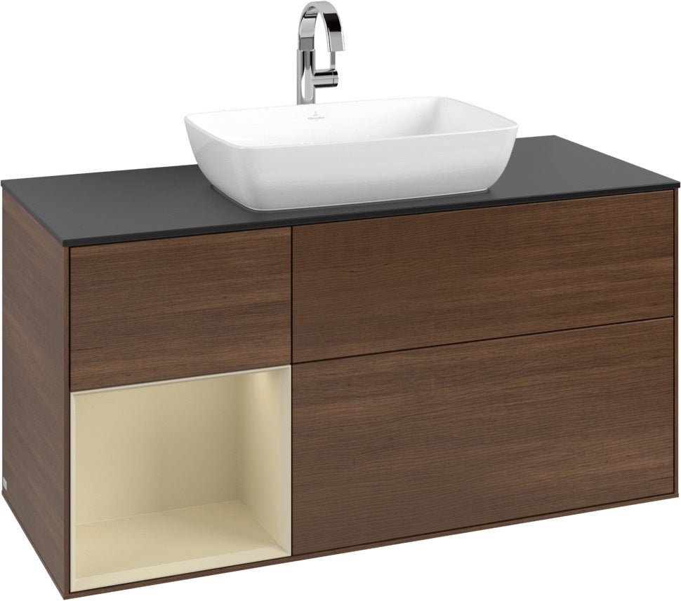 Villeroy & Boch Finion Waschtischunterschrank 1200 mm Glossy White Lacquer mit Beleuchtung