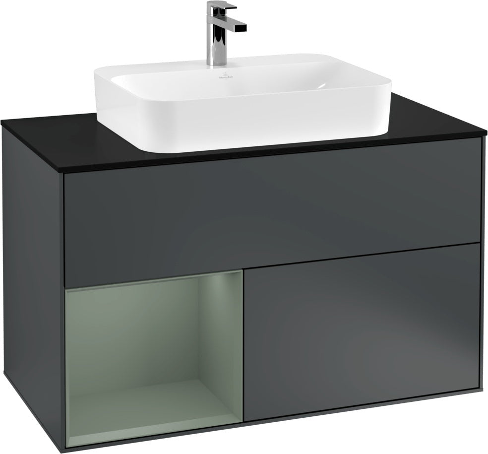 Villeroy & Boch Finion Waschtischunterschrank 1000 mm Glossy White Lacquer mit LED-Beleuchtung