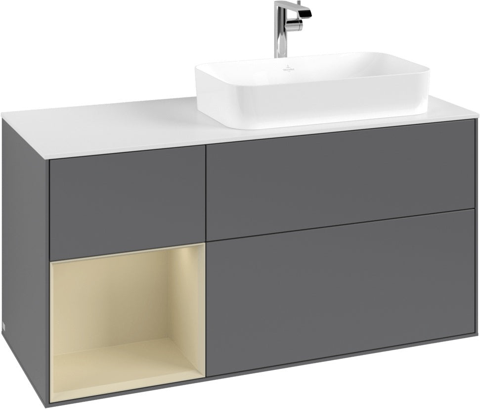 Villeroy & Boch Waschtischunterschrank Finion F271G 1200 mm Glossy White Lacquer mit Beleuchtung