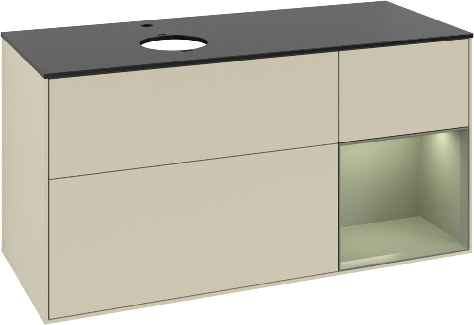 Villeroy & Boch Finion Waschtischunterschrank 1200 mm Glossy White mit Beleuchtung und SoftClosing