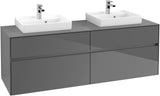 Villeroy & Boch Waschbeckenunterschrank Collaro C021 B0 1600 mm Glossy Grey mit Beleuchtung