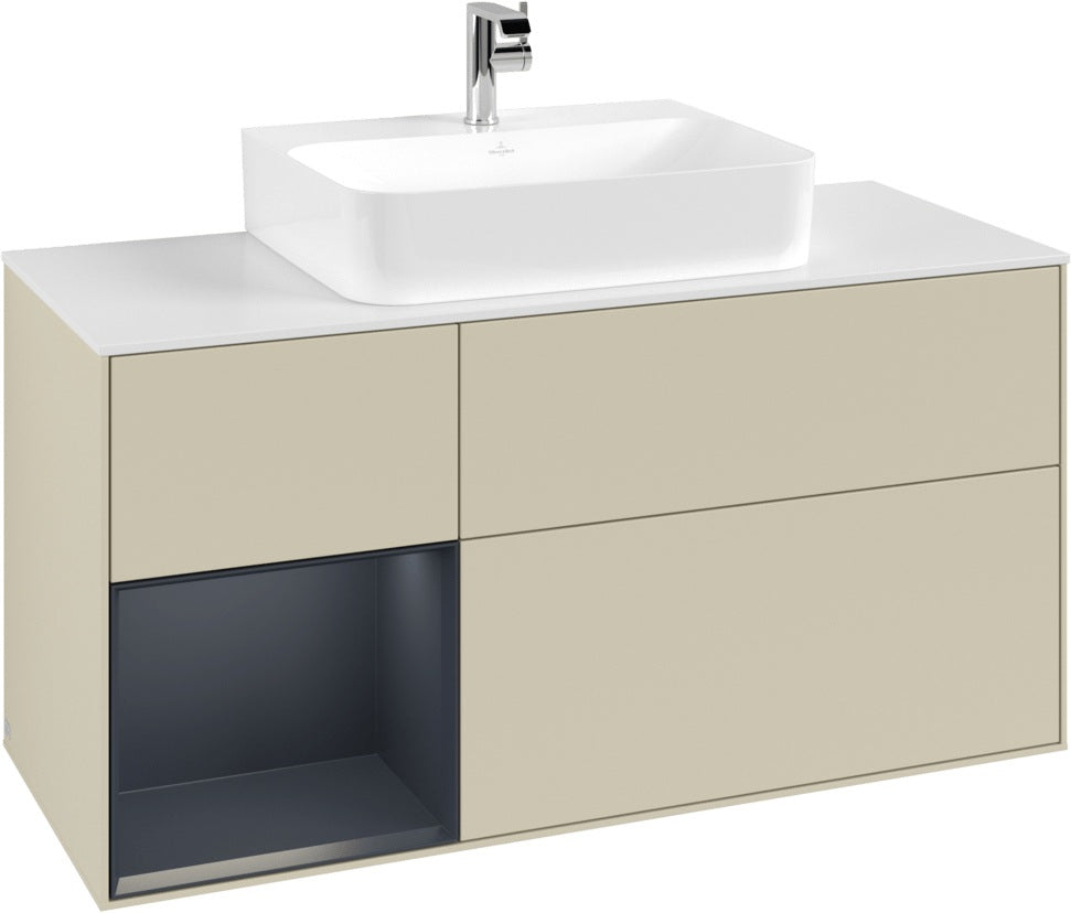Villeroy & Boch Finion Waschtischunterschrank G161G 1200 mm Glossy White Lacquer mit LED-Beleuchtung