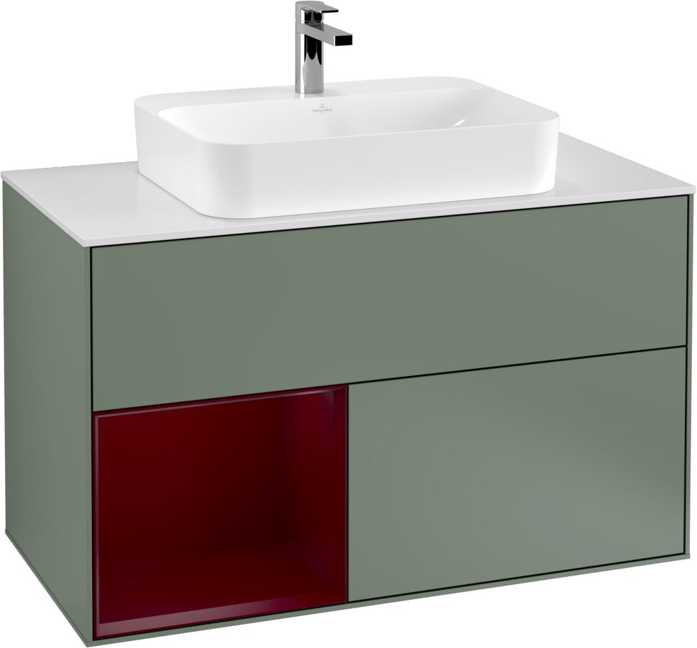 Villeroy & Boch Finion Waschtischunterschrank 1000 mm White Matt Lacquer mit LED-Beleuchtung