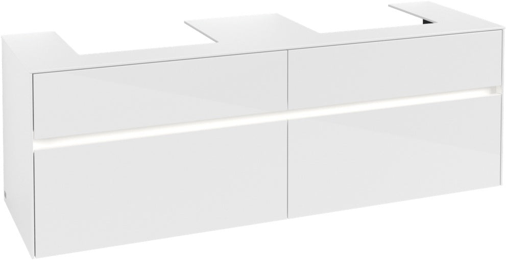 Villeroy & Boch Waschtischunterschrank Collaro C021 B0 1600 mm Glossy White mit Beleuchtung