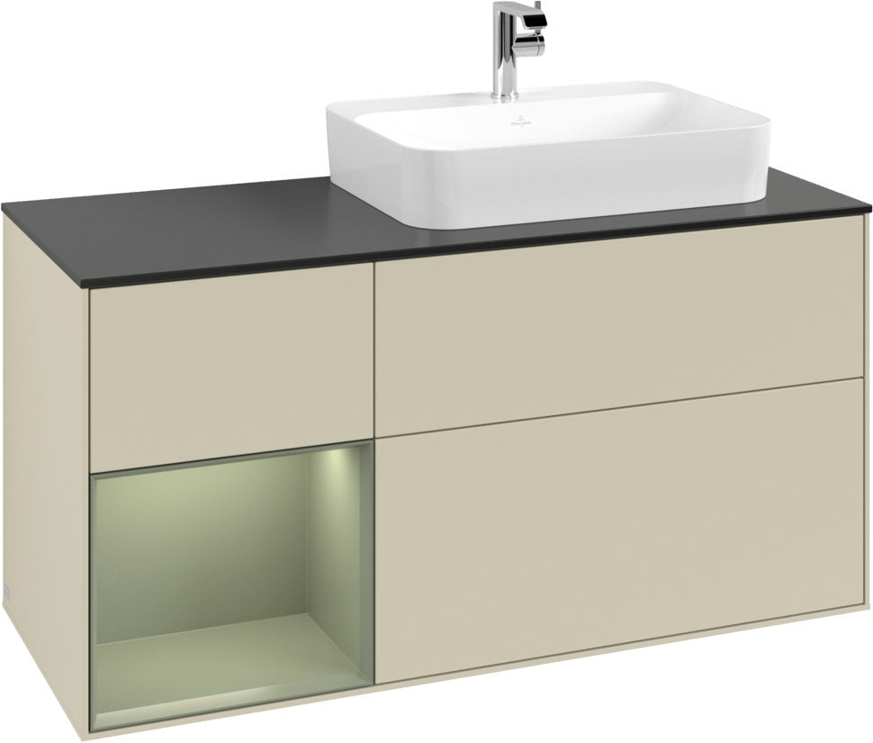 Villeroy & Boch Finion Waschbeckenunterschrank 1200 mm Glossy White Lacquer mit Beleuchtung