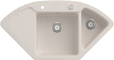 Villeroy & Boch Eckspüle Subway Style Eck 1115 mm Almond CeramicPlus – Keramik, 2 Becken, Abtropffläche