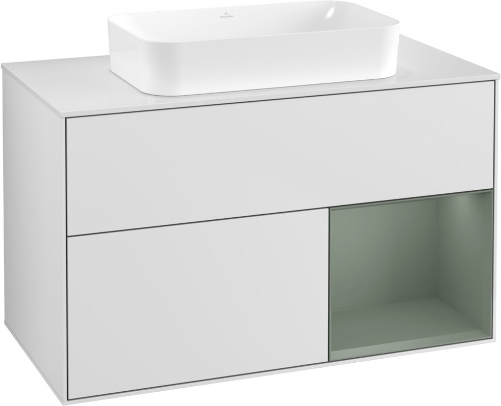 Villeroy & Boch Finion Waschtischunterschrank 1000 mm Glossy White Lacquer mit LED-Beleuchtung