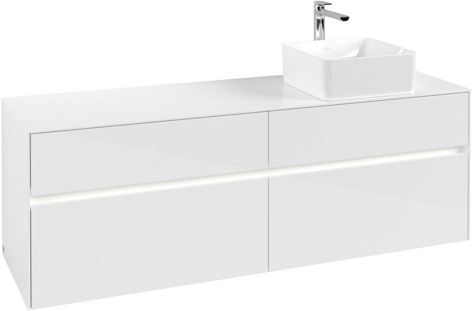 Villeroy & Boch Waschtischunterschrank Collaro C051 B0 1600 mm Glossy White mit LED-Beleuchtung