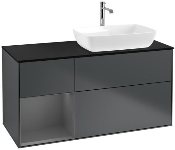 Villeroy & Boch Finion Waschtischunterschrank 1200 mm Glossy White Lacquer mit Beleuchtung