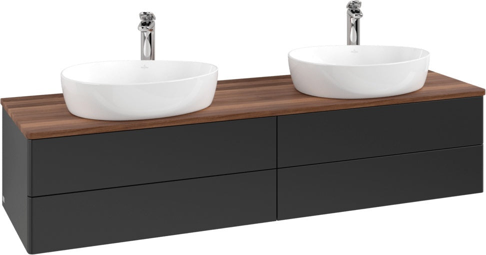 Villeroy & Boch Waschtischunterschrank Antao 1600 mm Anthracite Matt mit 4 Auszügen und Beleuchtung
