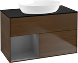 Villeroy & Boch Finion Waschtischunterschrank 1000 mm Glossy White Lacquer mit Beleuchtung