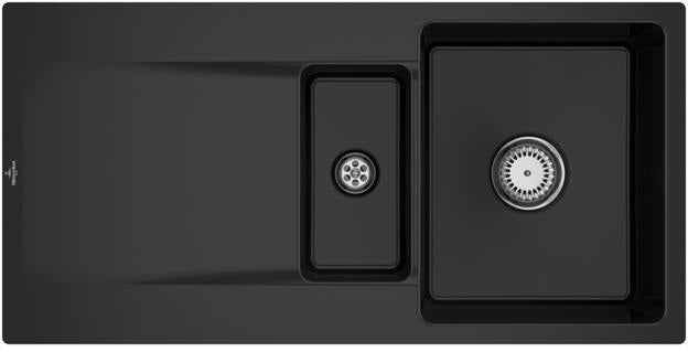 Villeroy & Boch Einbauspüle Siluet 60 R flat – flächenbündig, Ebony CeramicPlus, reversibel