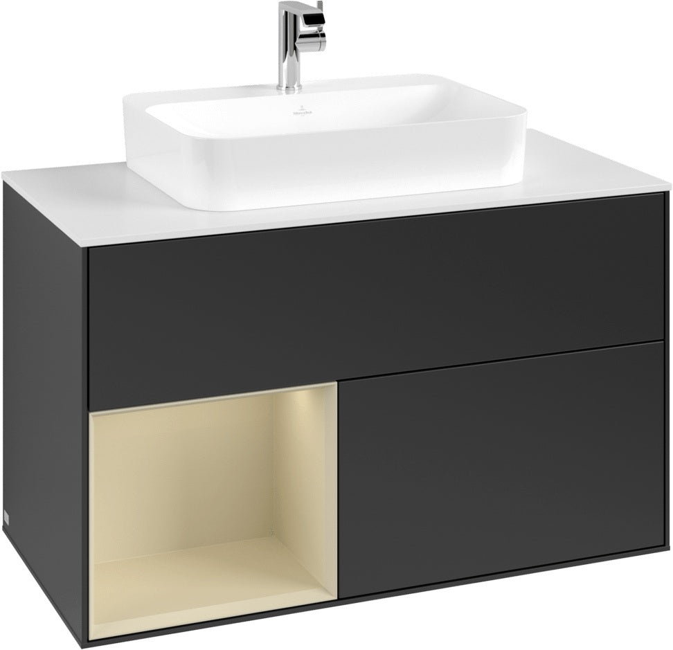 Villeroy & Boch Waschtischunterschrank Finion G361H F 1000 mm White Matt Lacquer mit Beleuchtung