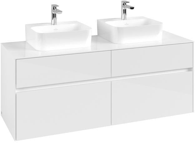Villeroy & Boch Waschtischunterschrank Collaro C10300 1400 mm Glossy White für 2 Waschtische