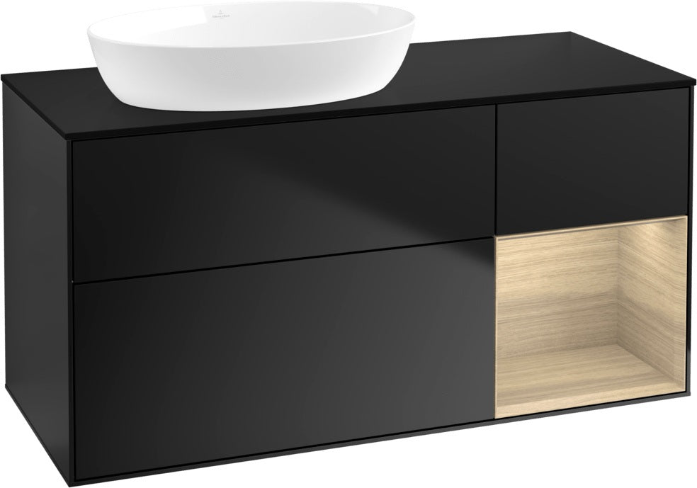 Villeroy & Boch Finion Waschtischunterschrank 1200 mm Glossy White Lacquer mit LED-Beleuchtung