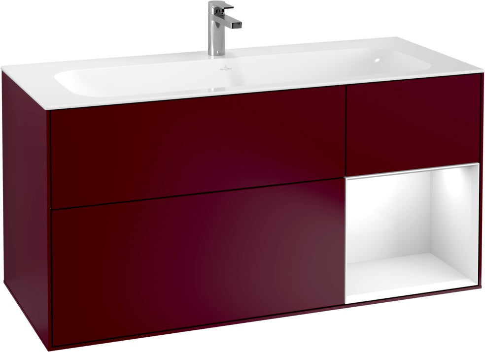Villeroy & Boch Finion Waschbeckenunterschrank Glossy White Lacquer 1196 mm mit LED-Beleuchtung