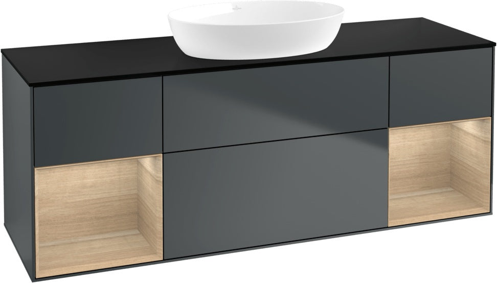 Villeroy & Boch Finion Waschtischunterschrank 1600 mm Glossy White Lacquer mit Beleuchtung
