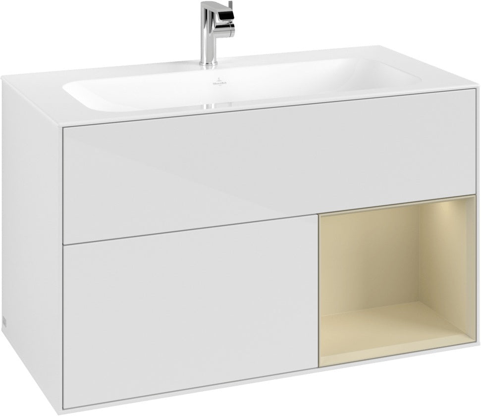 Villeroy & Boch Finion Waschtischunterschrank 996 mm White Matt Lacquer mit Beleuchtung