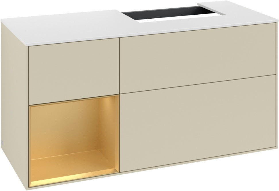 Villeroy & Boch Waschtischunterschrank Finion G141G 1200 mm Glossy White mit LED-Beleuchtung