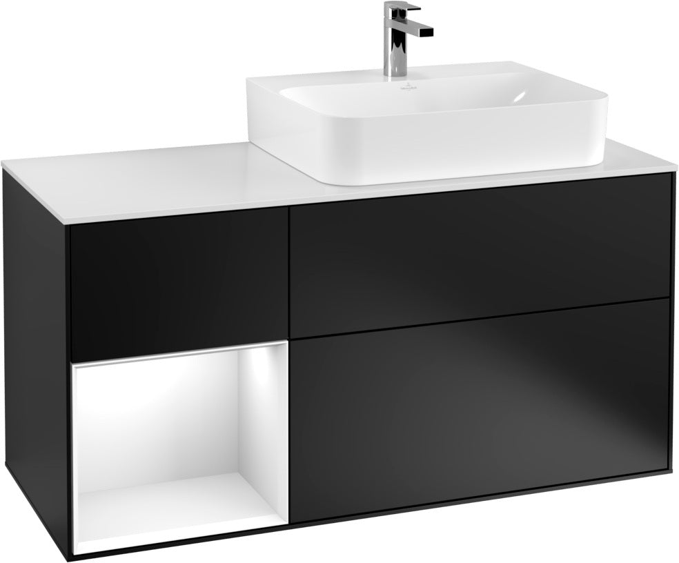 Villeroy & Boch Waschtischunterschrank Finion G141G 1200 mm Glossy White mit LED-Beleuchtung