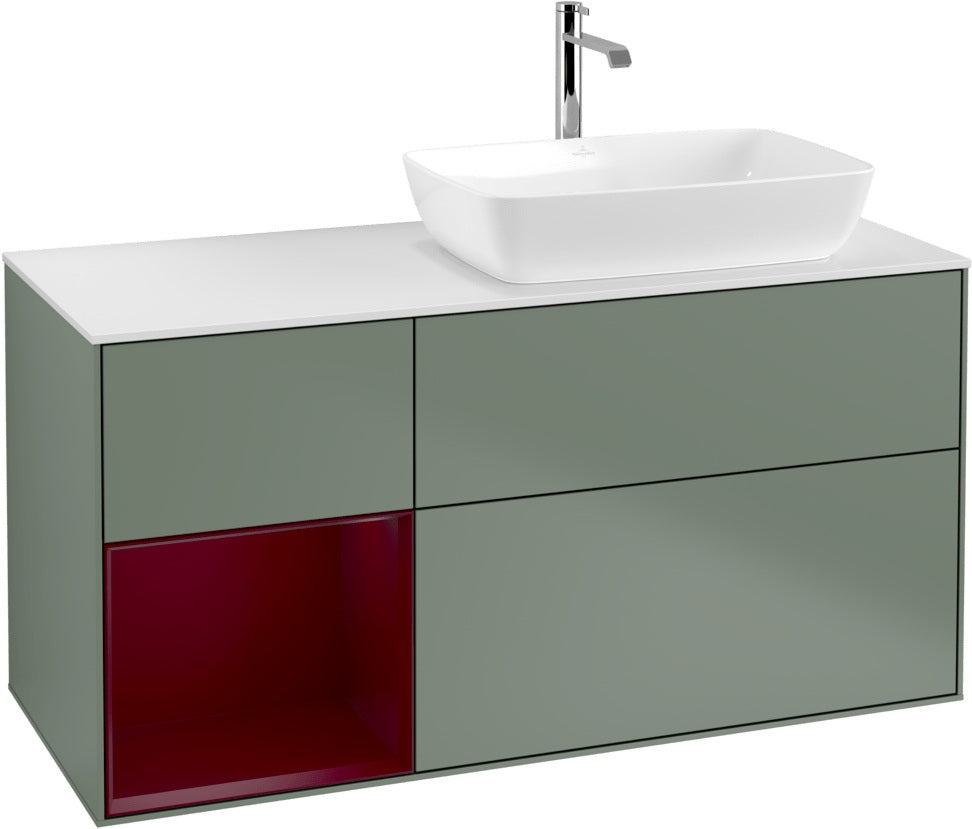Villeroy & Boch Finion Waschbeckenunterschrank 1200 mm Glossy White Lacquer mit Beleuchtung