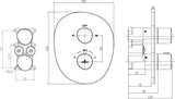 Villeroy & Boch Antao Unterputz-Thermostat TVS111002000 mit Zweiwege-Mengenregulierung, Chrom