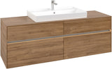 Villeroy & Boch Waschtischunterschrank Collaro C028 B0 1600 mm Kansas Oak mit LED-Beleuchtung