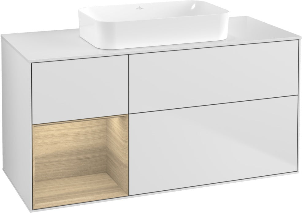 Villeroy & Boch Finion Waschbeckenunterschrank 1200 mm Walnut Veneer mit Beleuchtung